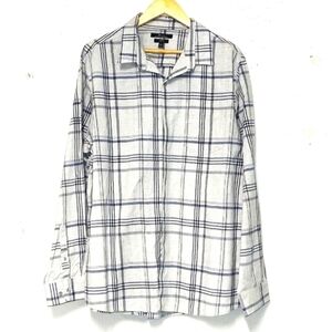 Marc Anthony stretch slim fit grey scotch plaid long sleeve shirt S: XXL